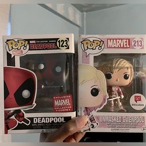 Funko: Deadpool 123 (Collector Corps) & Unmasked Gwenpool 213 (Walgreens) Bundle